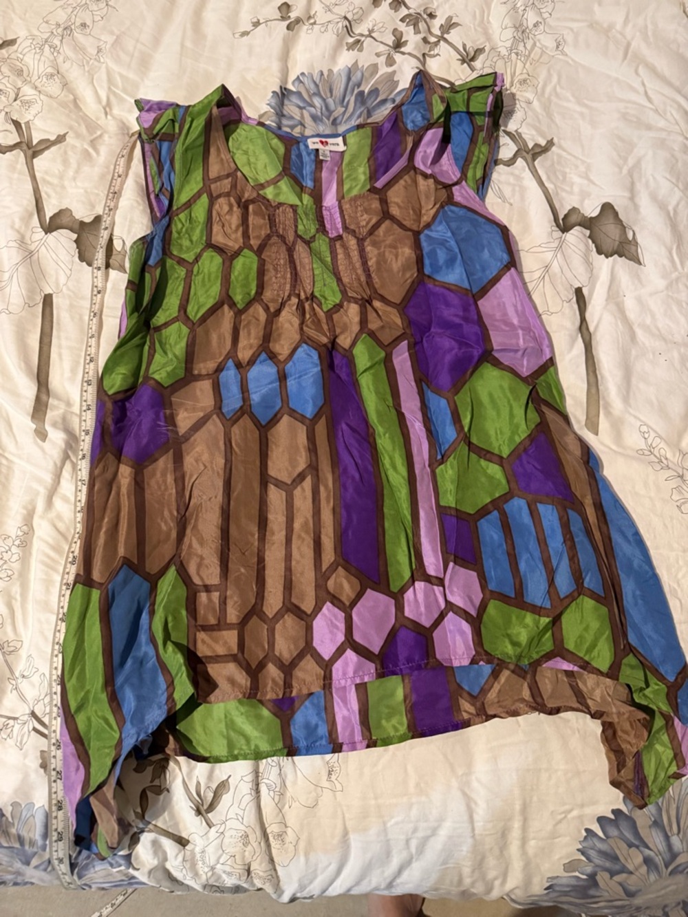 Anthropologie We Live Vera Colorful Geometric Sleeveless Blouse